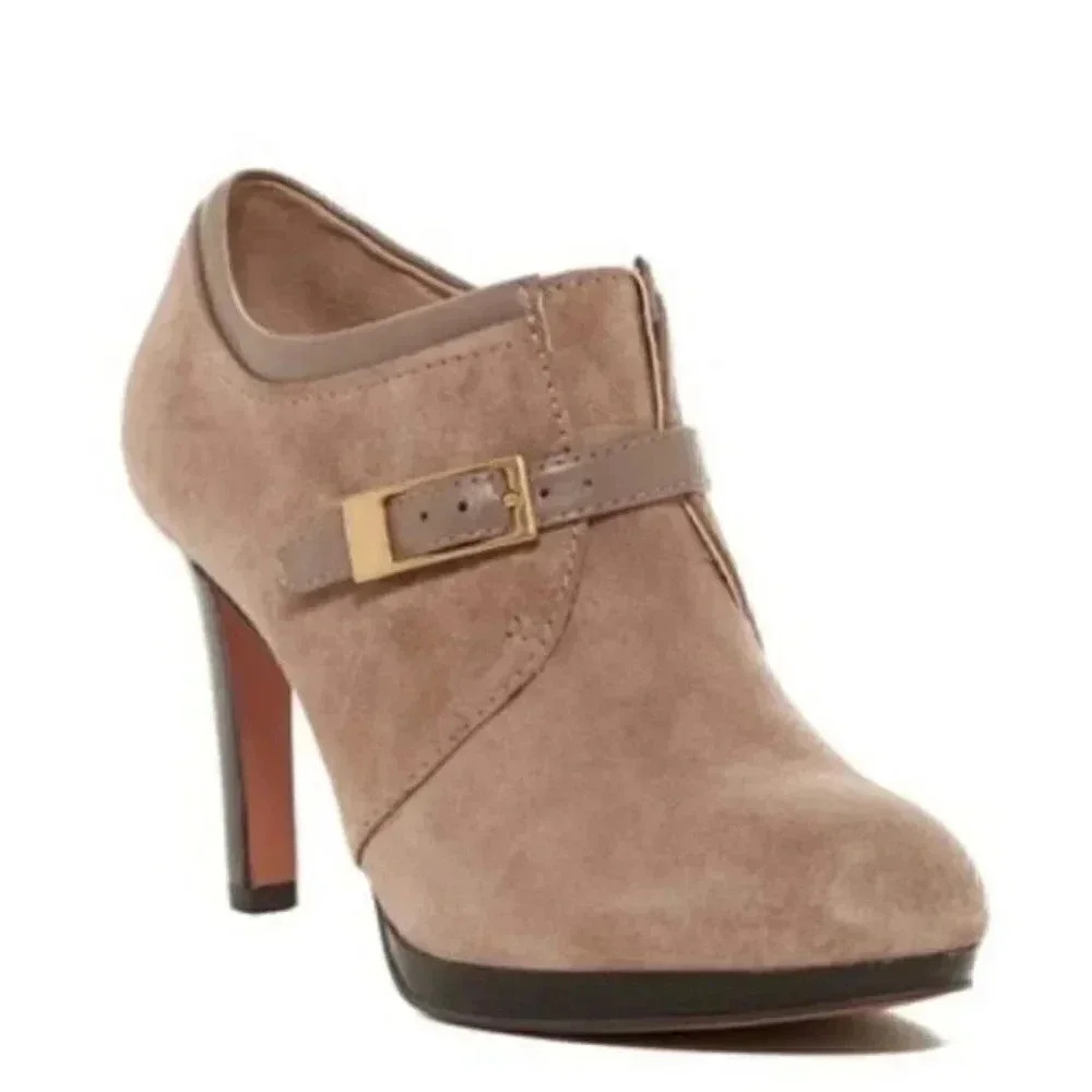 Franco Sarto Sabelle Ankle Stiletto Suede Booties